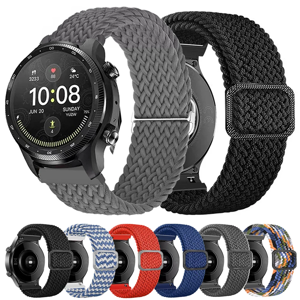 22mm 20mm Band For Ticwatch Pro 3 Ultra GPS Nylon Elastic Watch Strap For TicWatch Pro 3 LTE/S/GTX GTW E2 S2 E3 Sports Bracelet