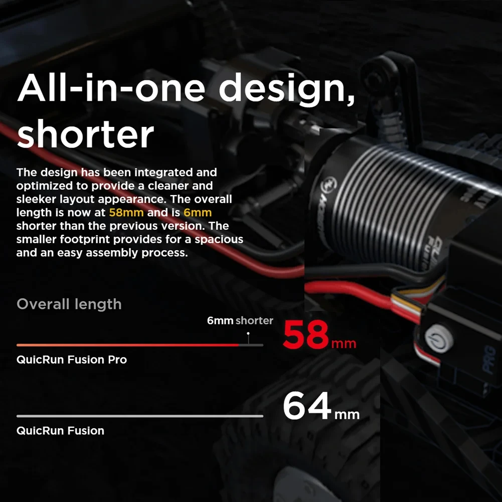 HobbyWing QuicRun Fusion Pro 540 2300KV Brushless Sensory Motor Built In 60A ESC 2 in 1 for RC 1/10 Climbing Car