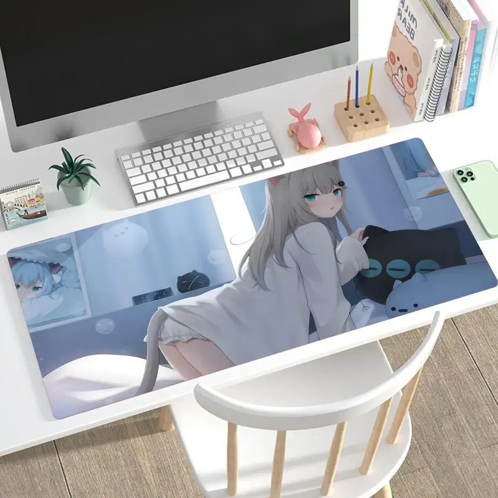 Anime Nekoha Shizuku Mousepad Large Gaming Mouse Pad LockEdge Thickened Computer Keyboard Table Desk Mat