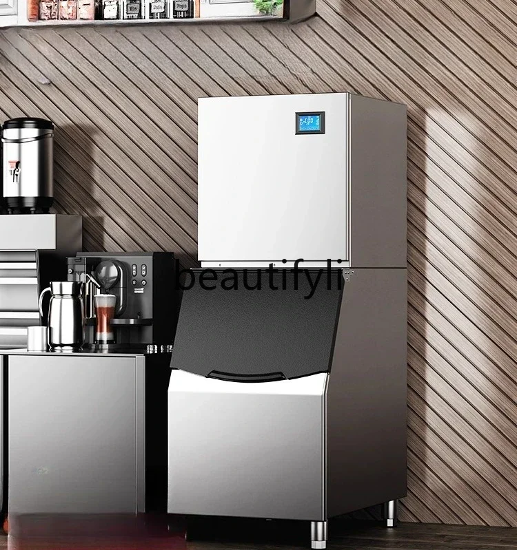 X cn8350 ss Large Commercial Milk Tea Shop Ice Cube Machine Fully Automatic Barrel Water Small Ice Block Making Machine