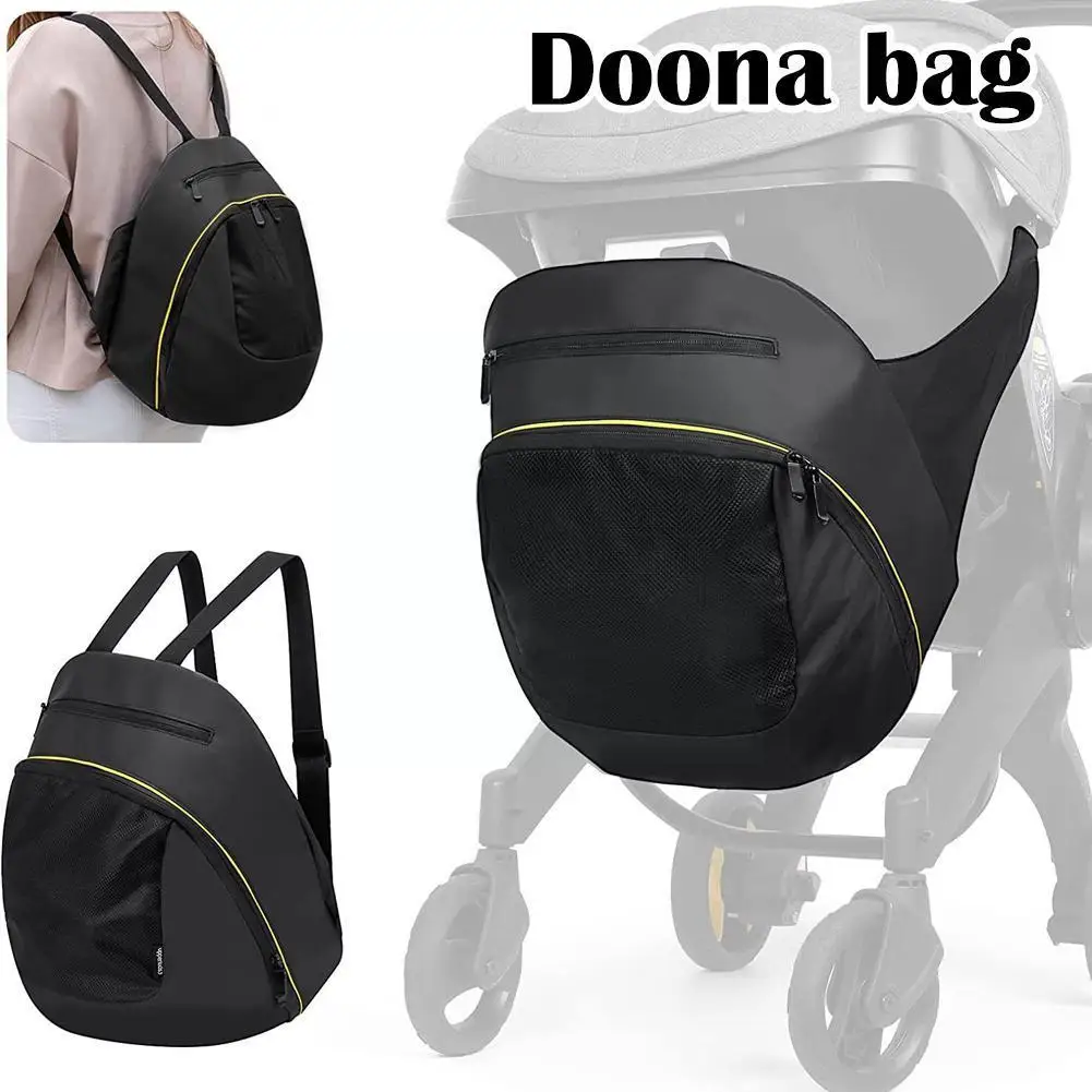 Mommy Storage Bag For Doona Stroller Accessories Portable Storage Bag Mom Backpack 2 In 1 Black Waterproof Diaper Bag G9R5