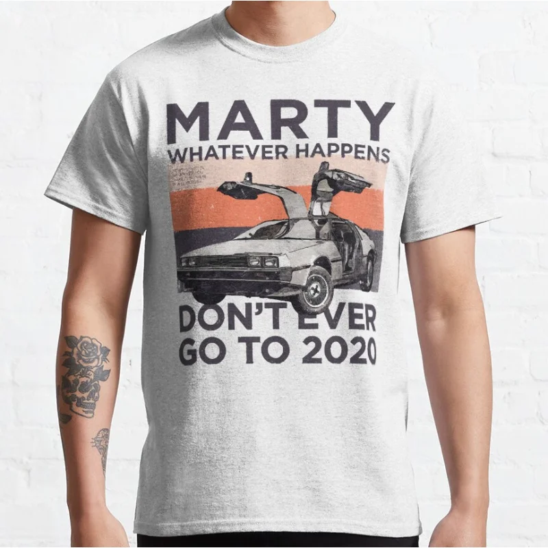 Marty Whatever Happens 80s vintage sci fi movie Back to the Future Delorean time machine Graphic T Shirts large size Adult S-6XL