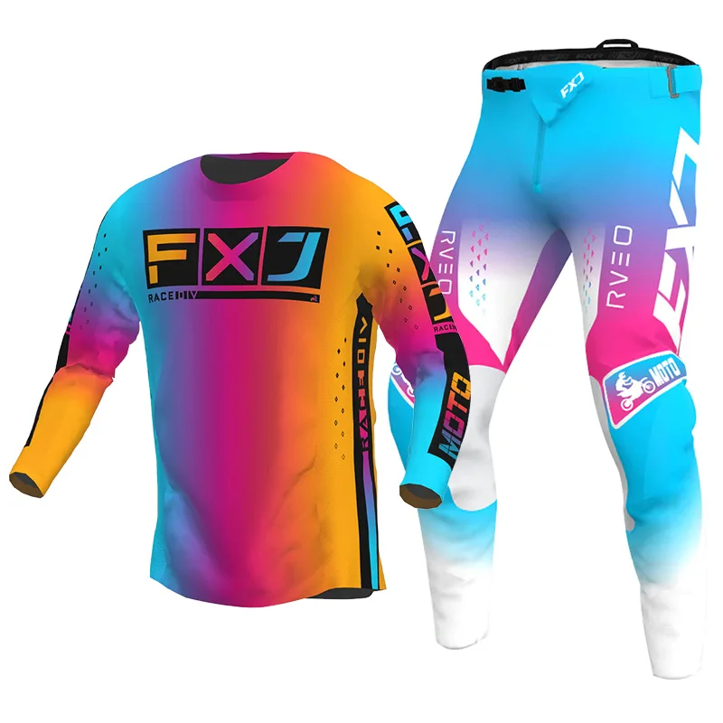 

Motocross Jersey Pant white Mens Women pink black Combo racing suit Off-road MX DH BMX ATV MTB Enduro Motorcycle white