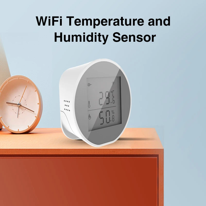 Sensor de temperatura inteligente con WiFi para interiores, higrómetro, termómetro con pantalla LCD, compatible con Alexa y Google Home, Tuya