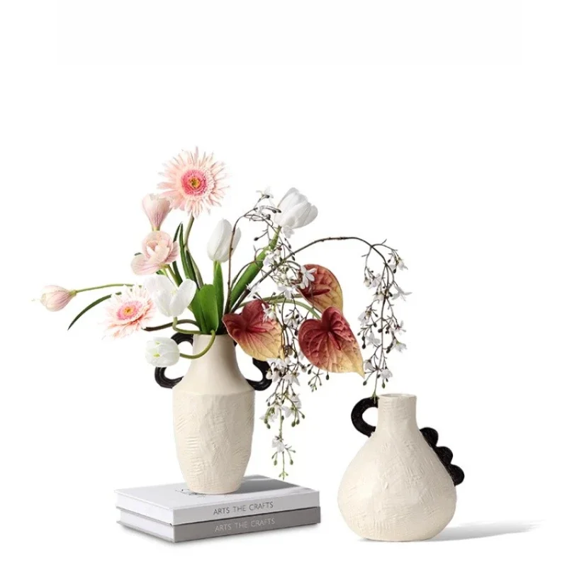 

Modern small fresh ceramic vase flower arrangement model room living room dining table children's room floral art advanced