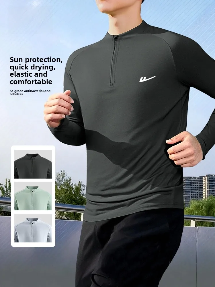 

Мужская тренировочная спортивная одежда Warrior Qui Dry Long Sve, костюм для бега, защита от ультрафиолета, одежда для велоспорта L