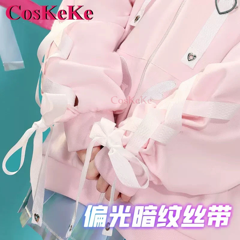 CosKeKe KAngel Cosplay Game NEEDY GIRL OVERDOSE Costume Sweet Lovely Little Devil Pink Hoodie Daily Wear Role Play Clothing S-L