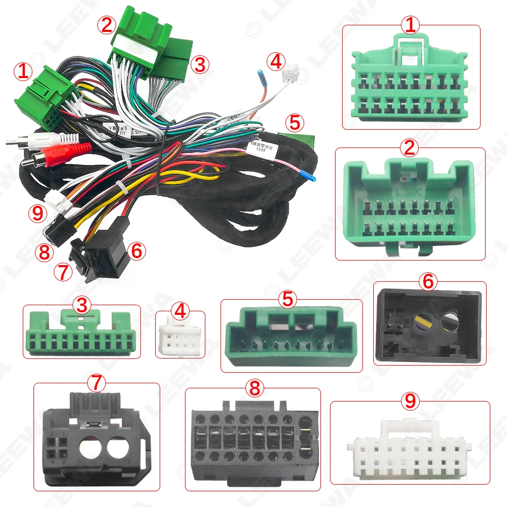 LEEWA Car 16pin Audio Wiring Harness With Canbus Box For Volvo XC90 09-13 Aftermarket Stereo Installation Wire Adapter