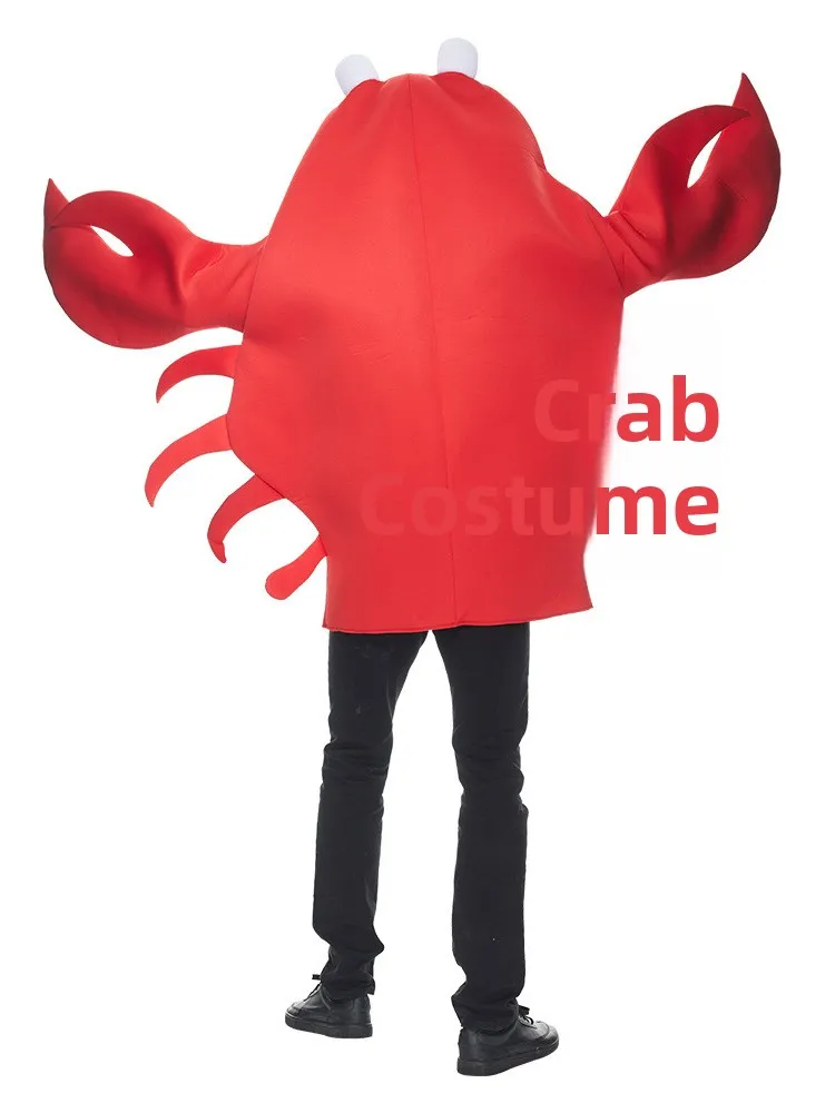 Costume da spettacolo per adulti loween Par Divertente creatura marina Granchio e aragosta Vestito Granchio rosso Aragosta Costume di scena Donna