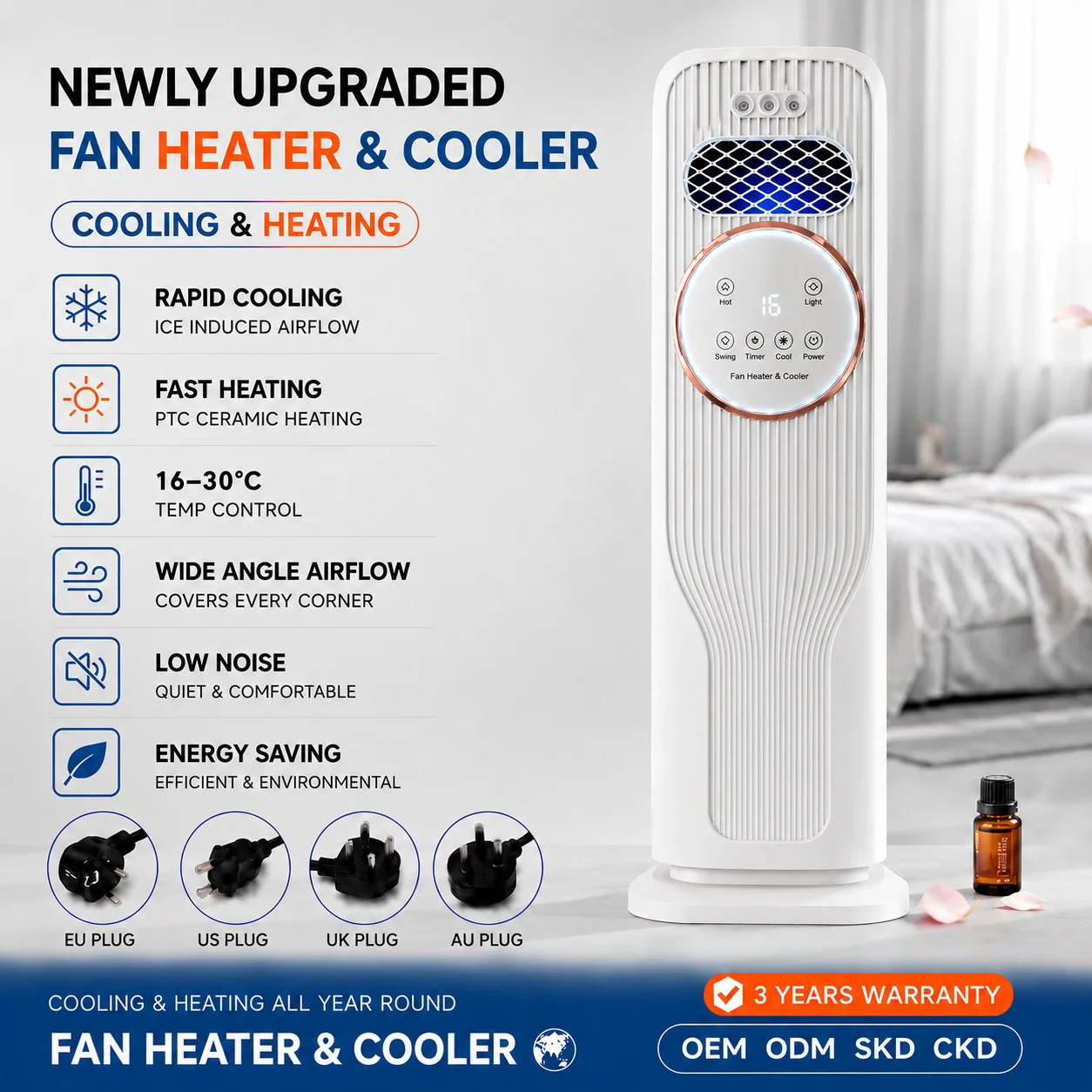 Heating and Cooling Air Conditioning Fans, Household Appliances, Heaters, Sprays, Humidifiers, Energy Saving, Dual Purpose