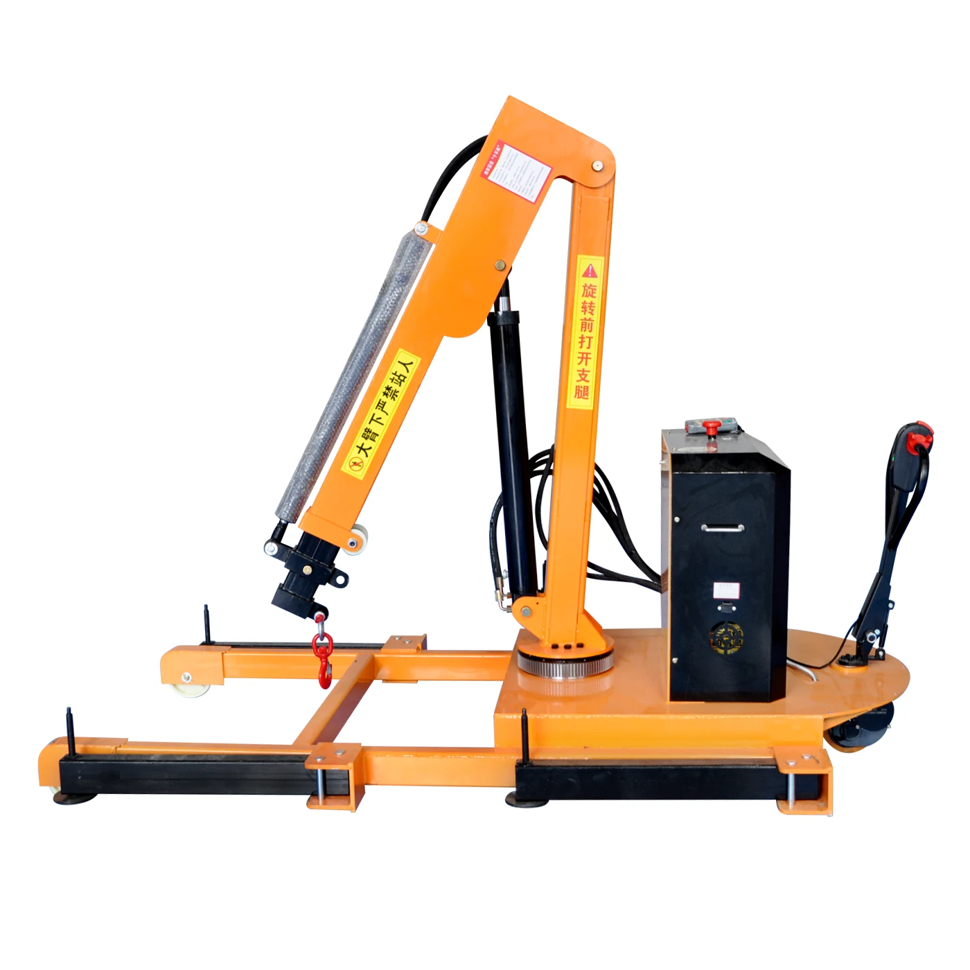 

# Новый 1-тонный мобильный роторный кран, малый гидравлический кран с противовесом, полностью электрический однорычажный кран (металлический)