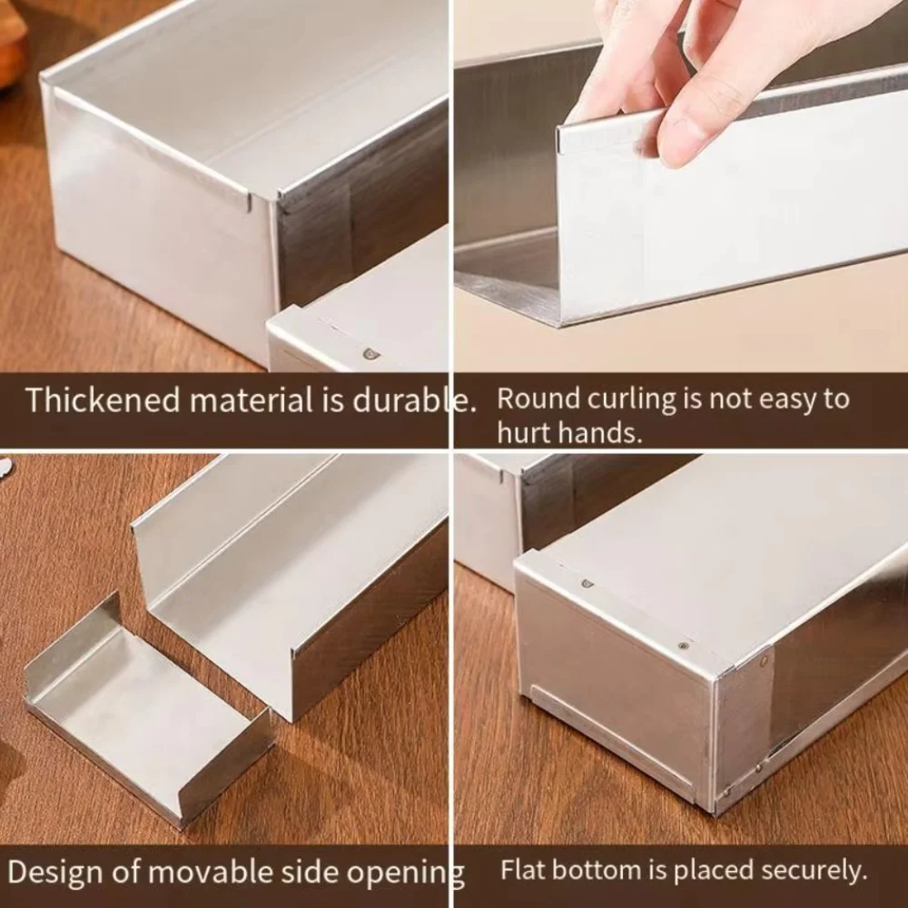 Professional Removable Design Tiramisu Cake Mold Rectangular Stainless Steel Bread Mold DIY Non-Stick Mousse Mold Cheesecake