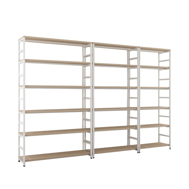 Steel and wood children's bookshelf display simple wrought iron adjustable shelf floor display product display shelf