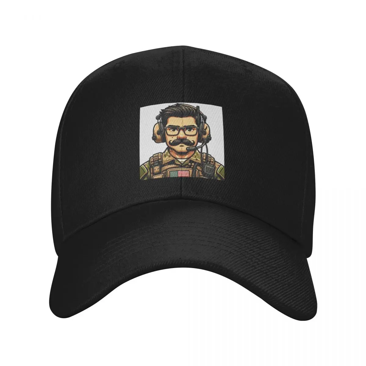 

American soldier with moustache Baseball Cap Beach Outing sun hat beach hat New In Hat For Men Women's