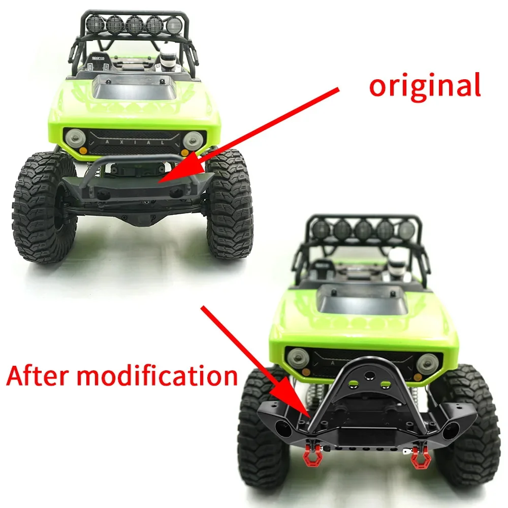 AUSTARHOBBY Front Rear Bumper with LED Light Emulational Spare Tire Carrier for Axial SCX10 1/10 RC Crawler Car Upgrade Parts