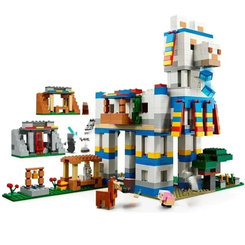 

Pastoralists Alpaca Village Animal Figures Villager House Predator Assembled MyWorld Educational Building Block Toy Model