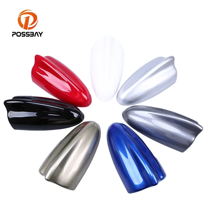 POSSBAY Car Shark Fin Antennas Auto Radio Antenna Aerials Roof Decoration for BMW Audi VW Polo Ford Nissan FM Signal Amplifier