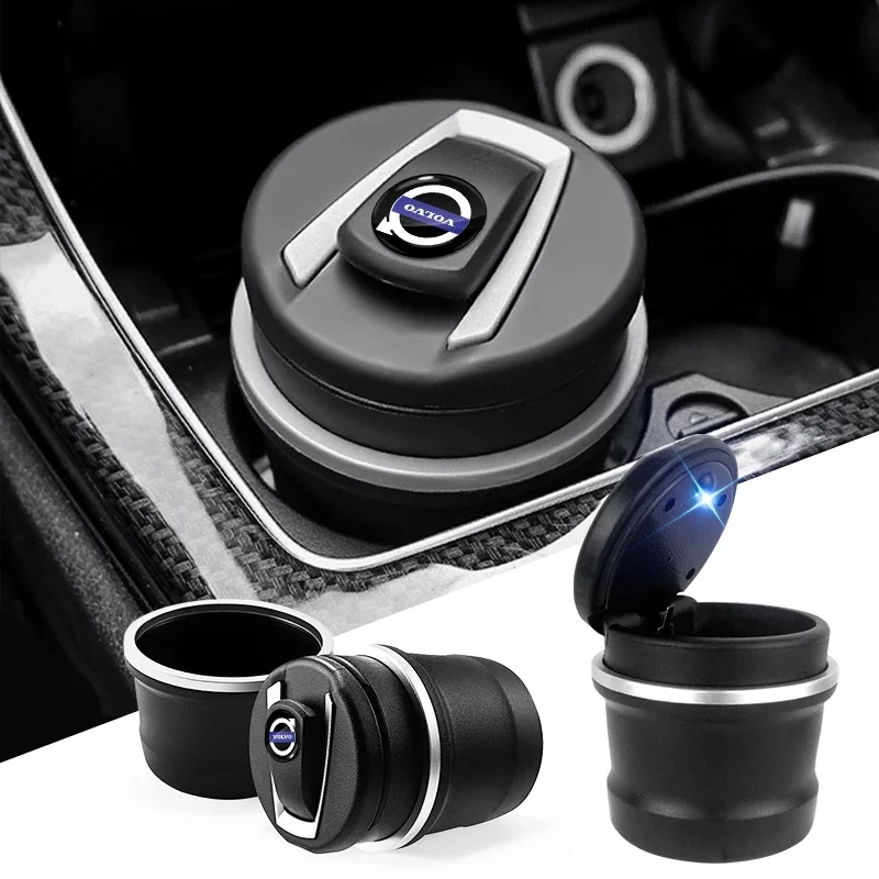 

Car LED Ashtray Garbage Coin Storage Cup For Volvo XC90 XC60 C30 T6 C70 XC40 XC70 V70 V50 S80 S40 Auto Interior Accessories
