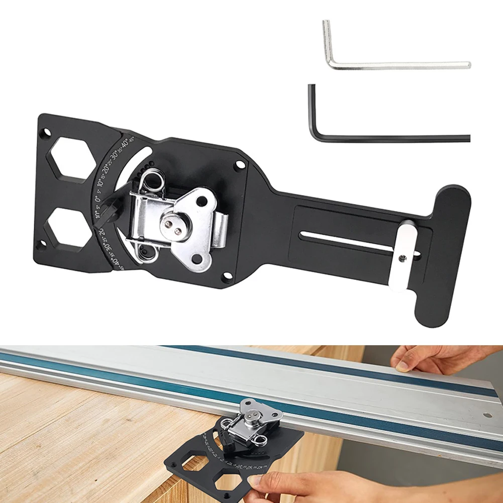 Precision Track Saw Protractor for Square Cuts from 45 to 45 Degrees Featuring for Quick Adjustment Knob and Stabilizing Edge