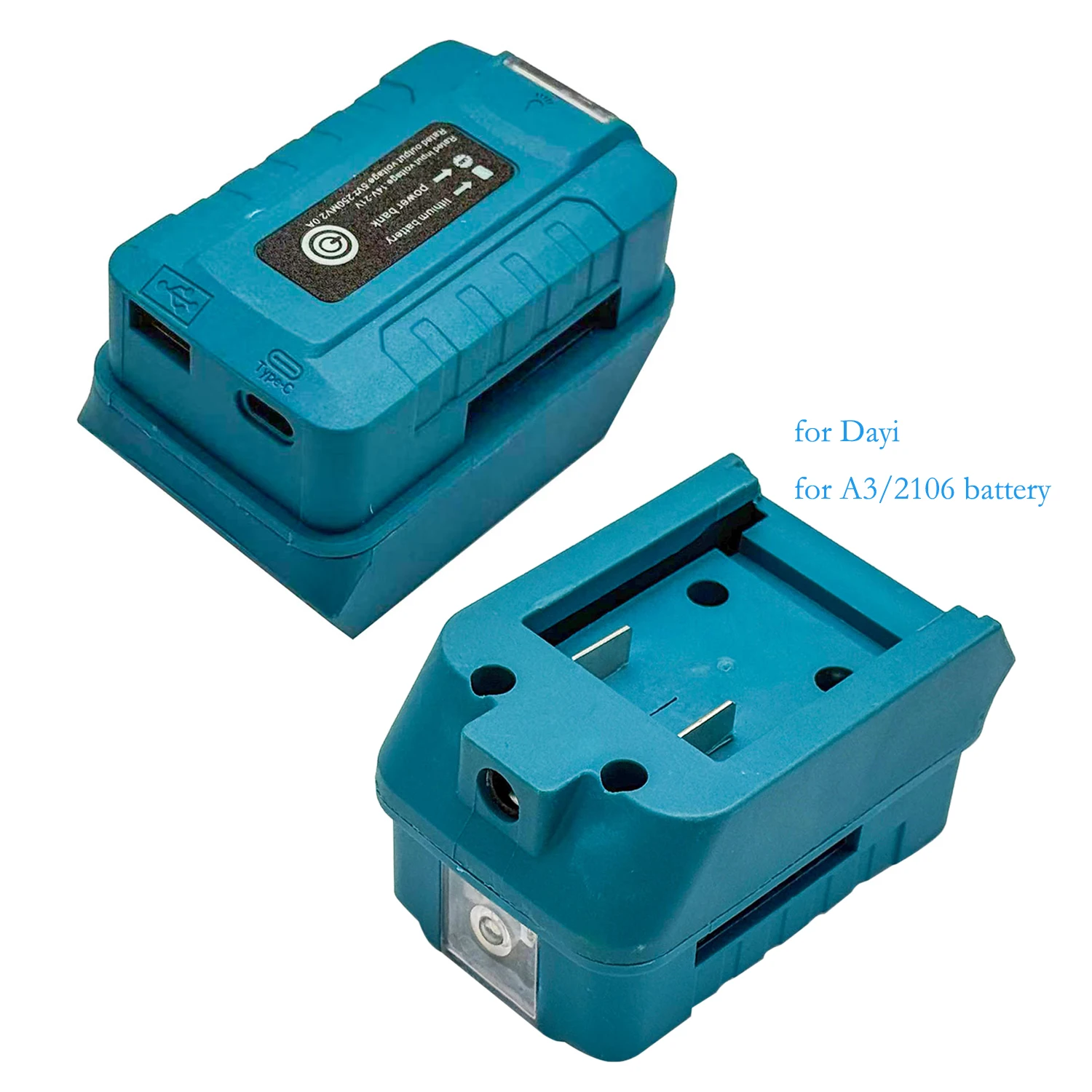Multifunction Battery Adapter Converter with Belt Buckle LED Light Port for Dayi A3/2106 Battery for Remote Work