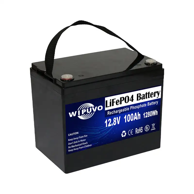 Lifepo4 Battery 12V 100ah 1280Wh Lithium 12.8v Battery Pack with BMS for RV Golf Cart Boat Solar