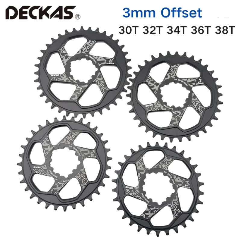 

DECKAS 30T-38T for SR 3mm Offset Chainring Mountain Bike Crown Bicycle Crank for all the SR Direct Mount (3 bolts) Cranksets
