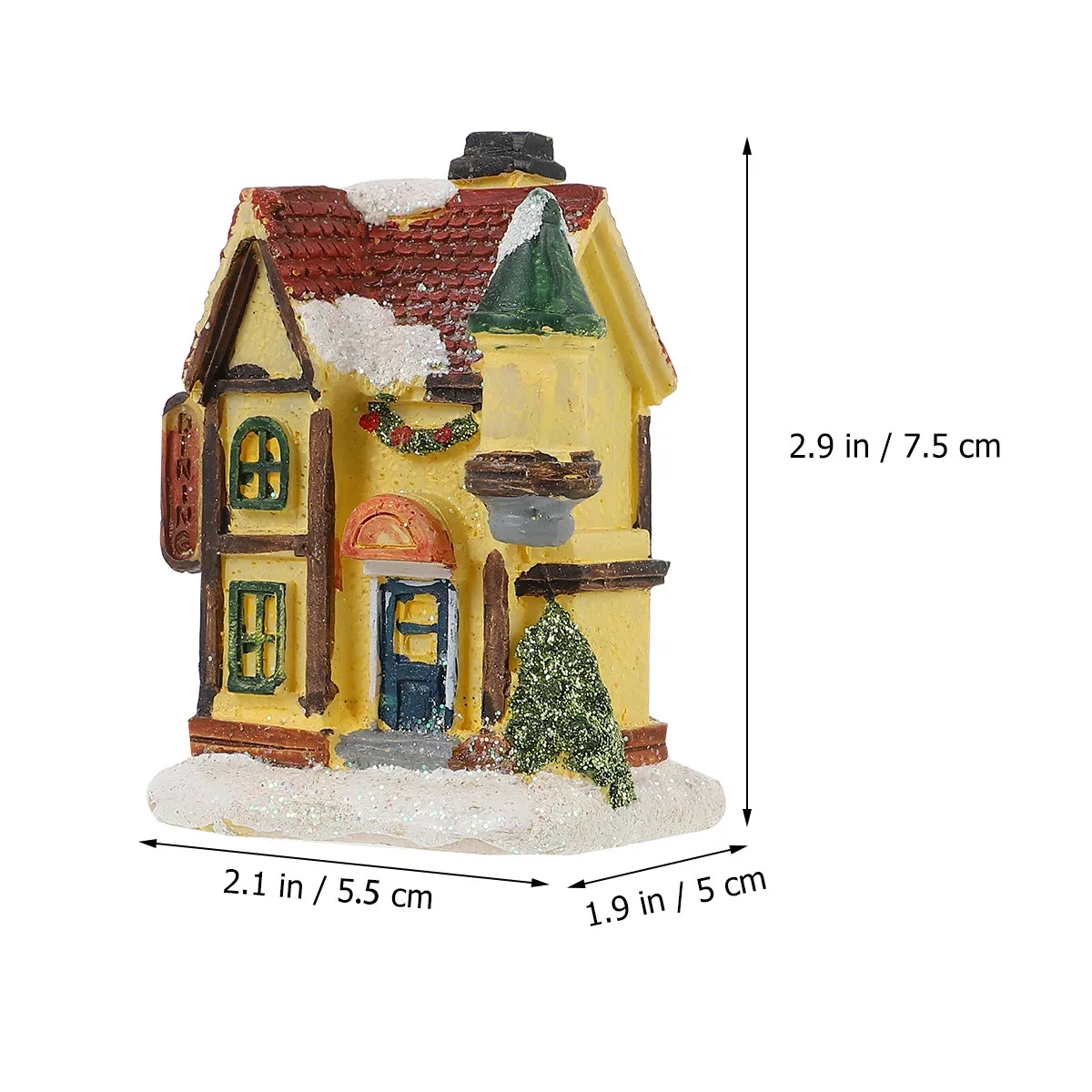 1Pcs Christmas LED Light House Resin Villa Ornament Snowy Rooftop Warm Yellow Glow Festive Winter Decor Desktop Car Window Home