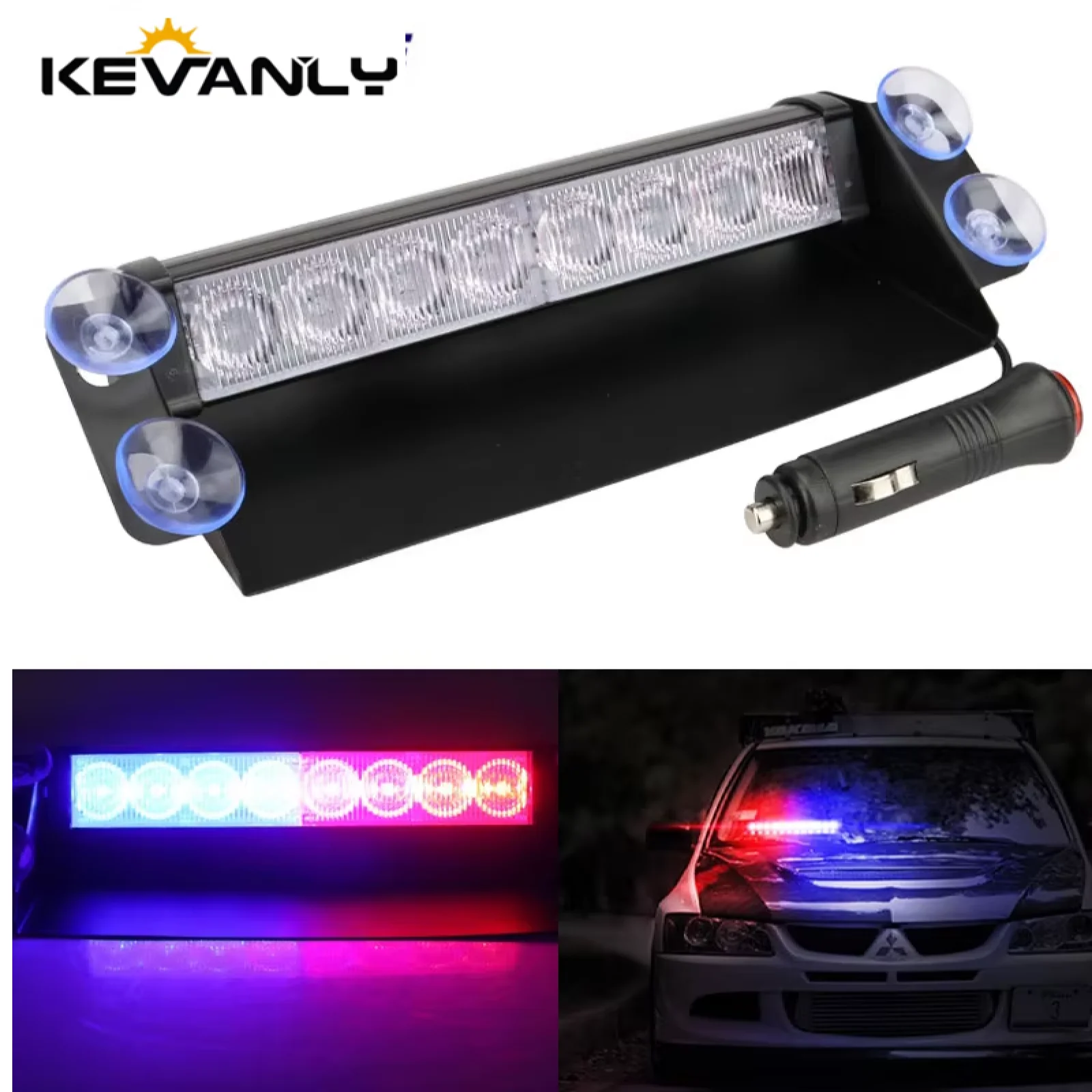 

RXZ 8LED Led Warning Light Car Police Light Dash Strobe 12V Red Blue Truck Emergency Day Running Flash Parking Light For Cars