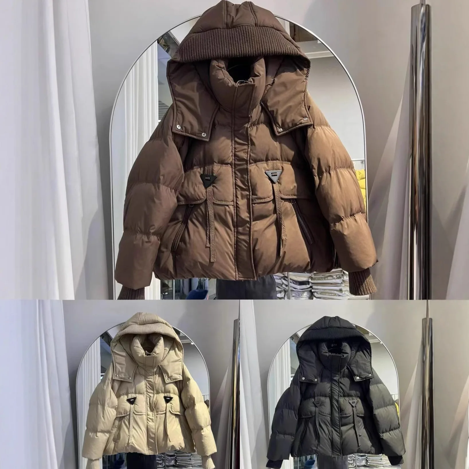 

Cotton Coat Jacket Parkas Women Hooded Puffer Padded Jackets Zipper Winter Thick Warm Windproof Outerwear Office Lady Overcoat