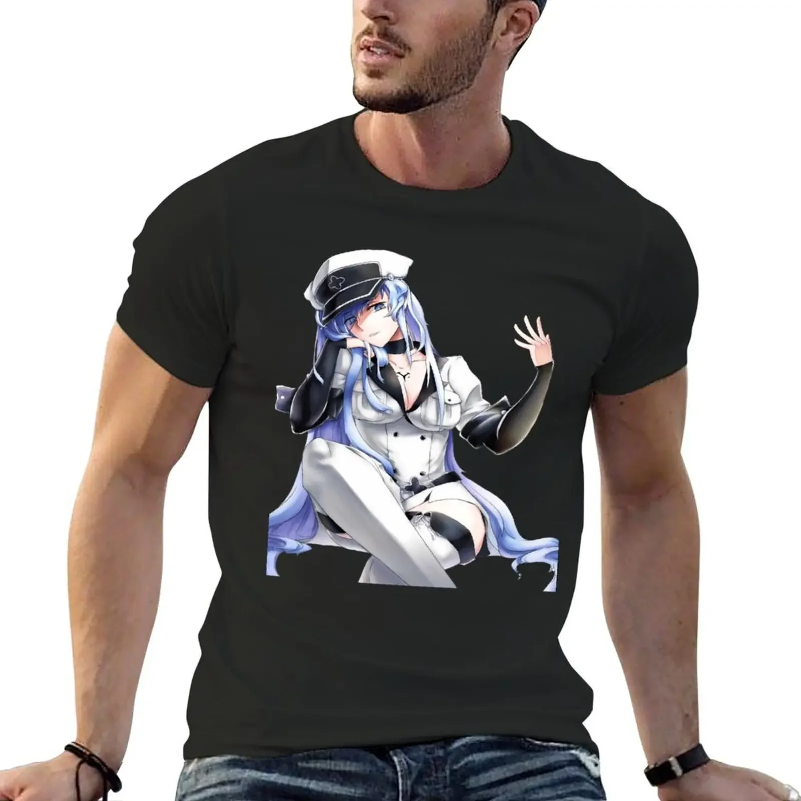 

akame ga kill esdeath art T-Shirt cotton graphic tees sweat mens t shirts pack