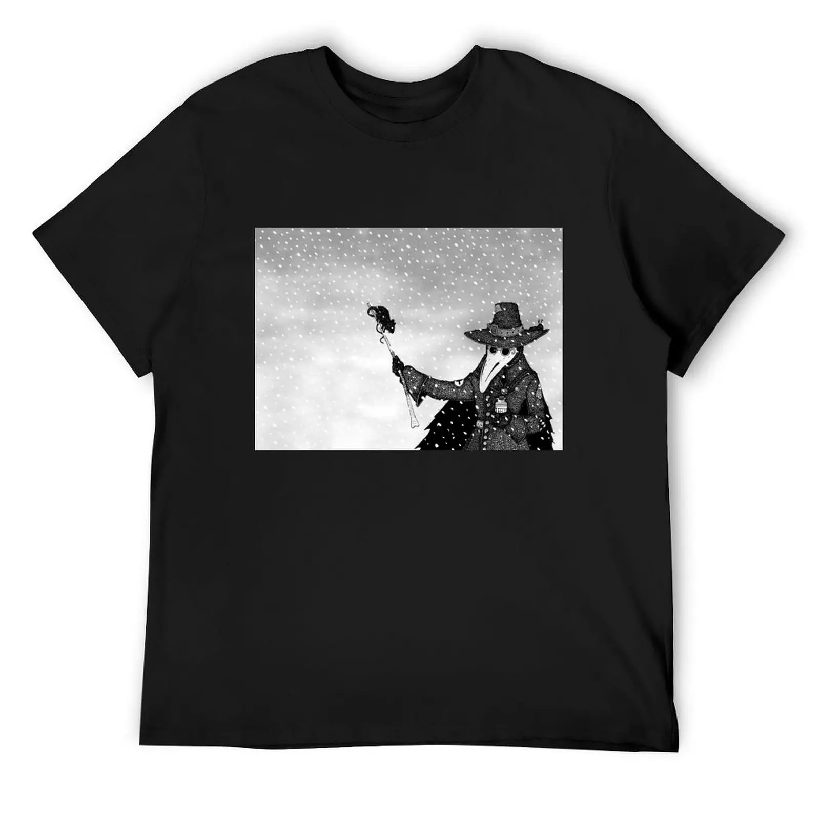 Plague Doctor in the Snow T-Shirt hippie clothes topping t shirt men