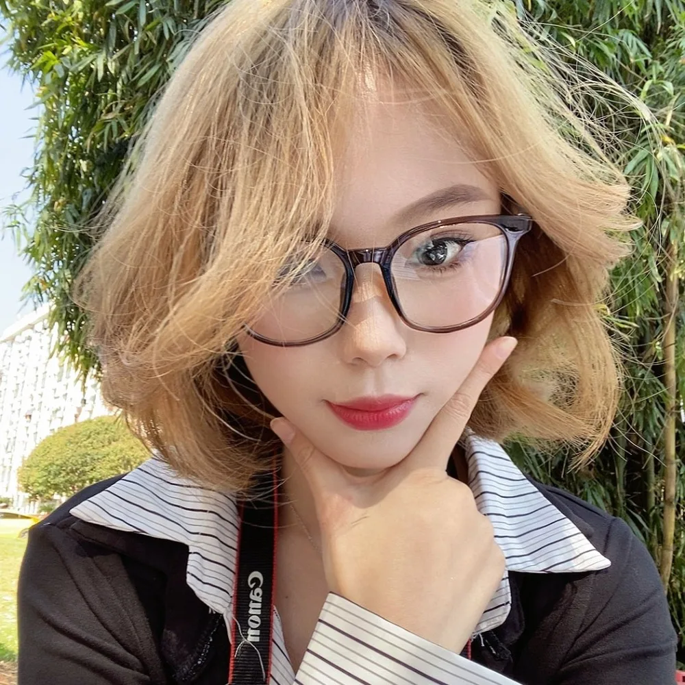 투명 안티 블루 라이트 안경 레트로 경량 사각형 프레임 근시 안경 눈 보호 안티 방사선