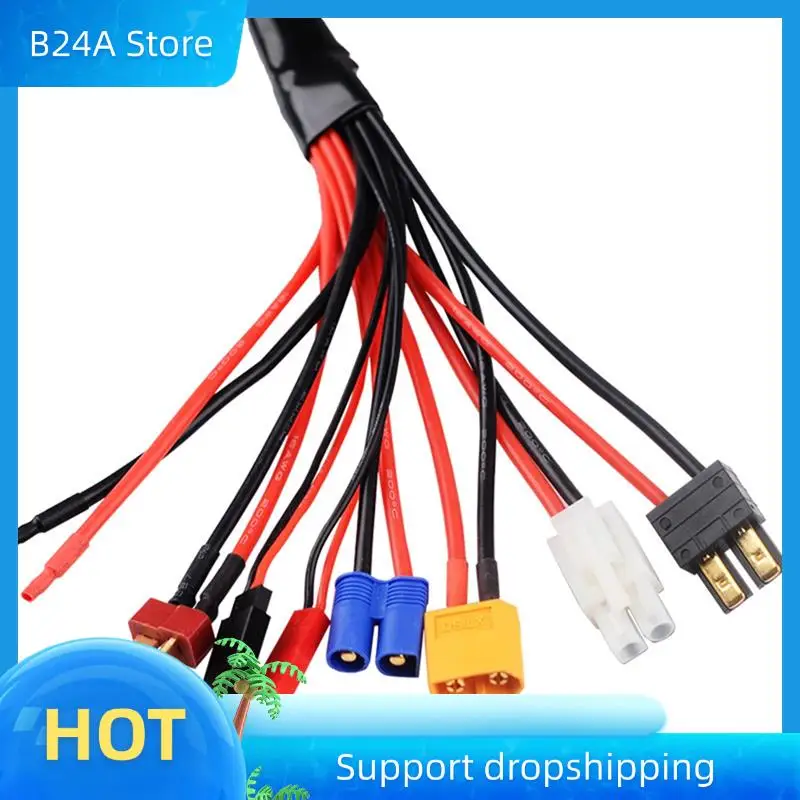 

B24A 8 In 1 RC Lipo Battery Charger Splitter Cable Adapter Connector 4.0Mm Banana Plug To JST T Plug XT60 EC3 Futabas Tamiyas Du