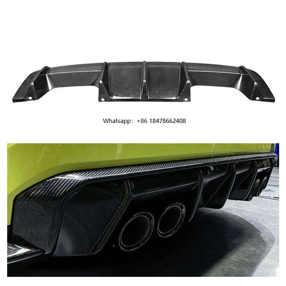 

Car Accessories Dry Carbon Fiber Original Rear Bumper Lip Diffuser for G80 G82 M3 M4 2021+ Rear Universal Spoiler