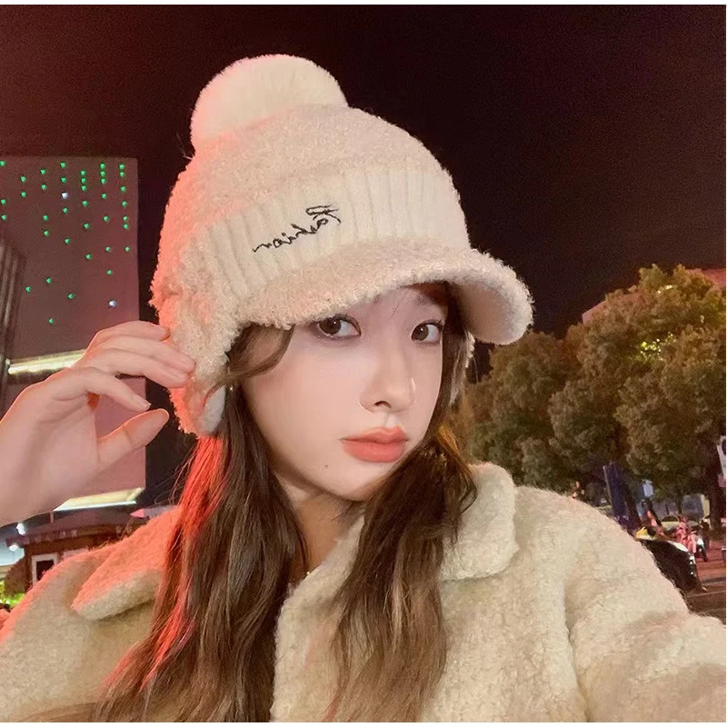 Fashion Women Winter Fur Warm Windproof Hat Lei Feng Cap Fur Ear Flap Cap Buckle Warm And Thick Ear Protection Outdoor Headwear