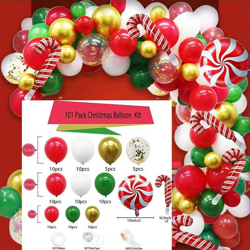 

Merry Christmas Balloon Suit Christmas Decorations Red and Green Party Balloon Garland Arch Garland Kit Xms New Year Supplies