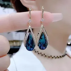 Blue Color Temperament Drop Earrings Fashionable Plastic Drop Earrings Wedding Party Accessories Wholesale