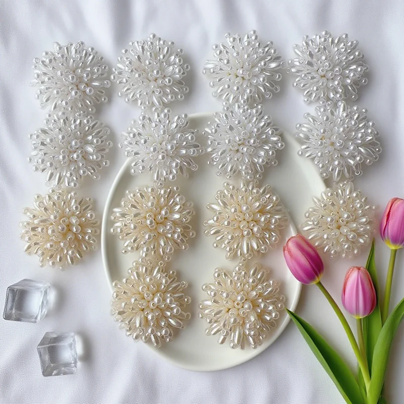 5 Stück Perlen-Blumen-Mitte, DIY-Zubehör, vielseitige Perlenverzierungen für Schuhe, Hüte, Handyhüllen, Taschen, Haarspangen