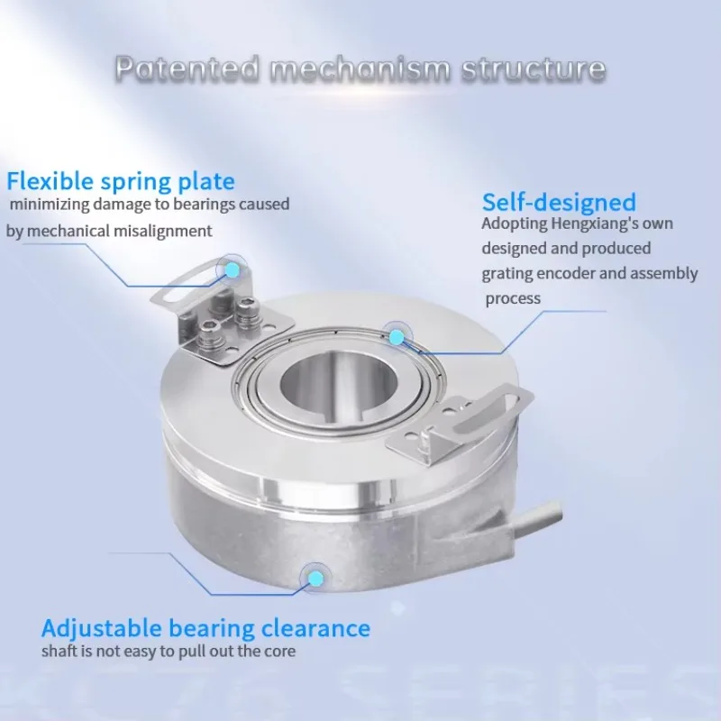 NEW HENGXIANG KC76-Series Incremental Hollow Shaft Rotary Keyway DC Motor Encoder 1000/1024/512 PPR DC5V-30V IP50 High Resoluti