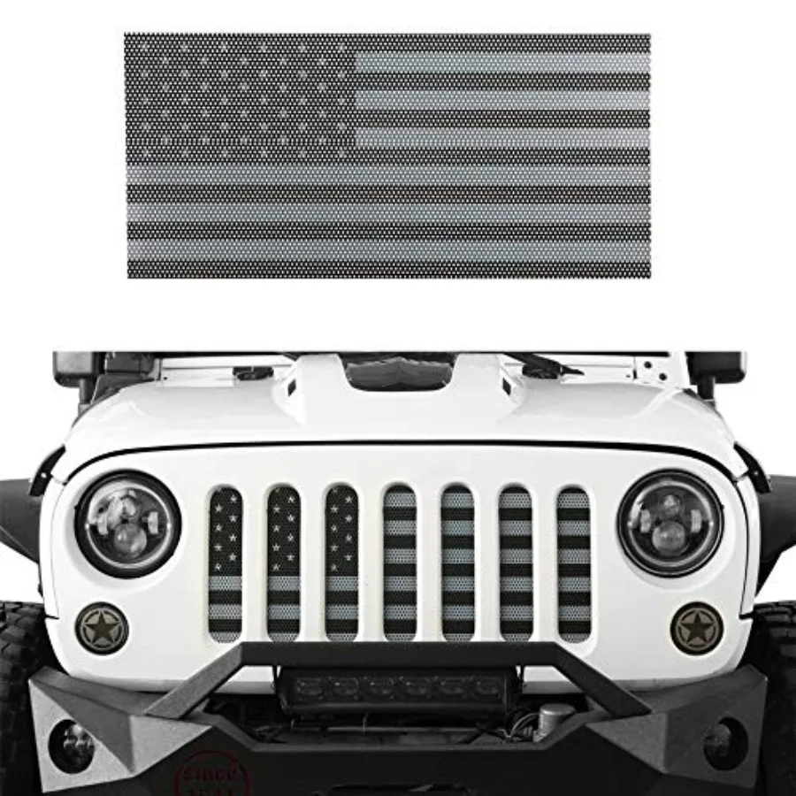 

Сетчатая решетка радиатора с флагом США (Old Glory) для Jeep Wrangler JK и Wrangler Unlimited 2007-2018, черная