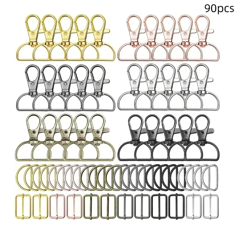 M2EA Functional Keychain with Spring Hook Carabiners Keychain Making Supply Alloy Lobster Keyring for Bag Purse Decoration