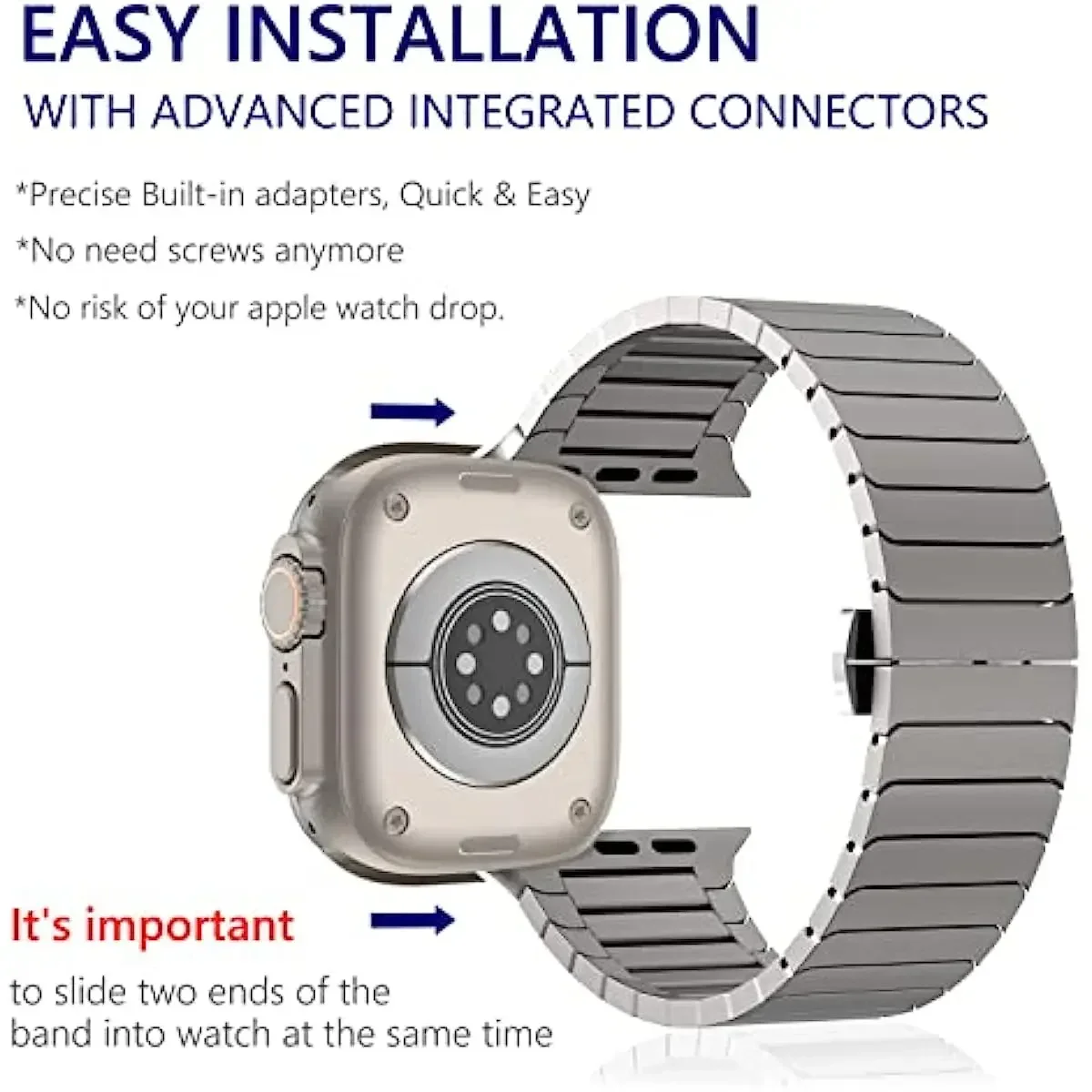 Stainless Steel Strap for Apple Watch Band 7 8 9 45mm 41mm 10 42mm 46mm Metal Link Bracelet IWatch Ultra 2 49mm 6 SE 5 44mm 40mm