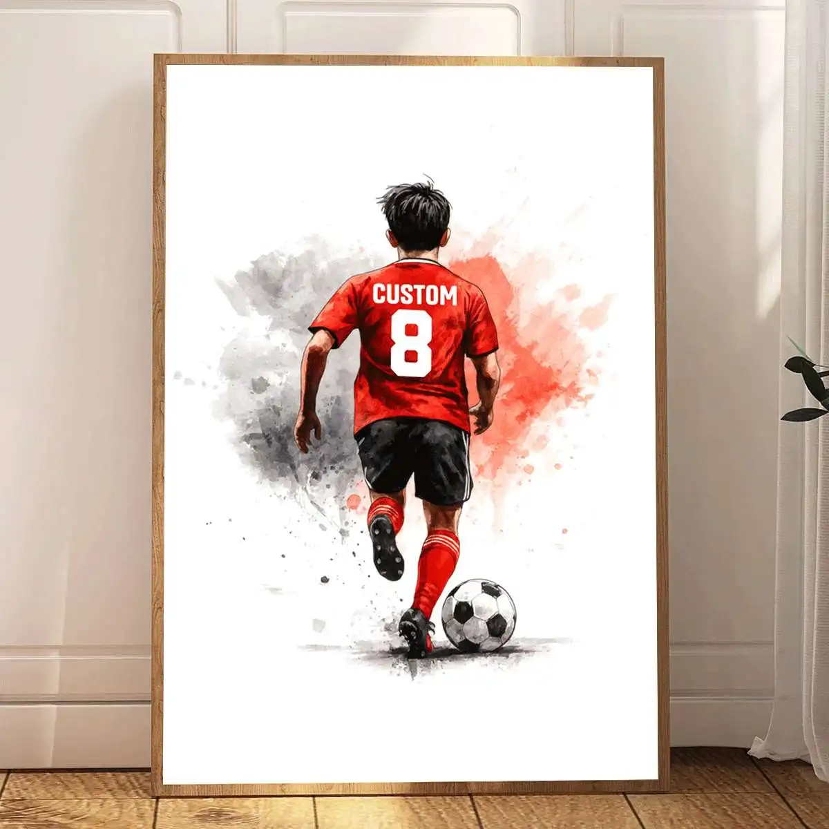 1 Custom name soccer balls, personalized classic retro soccer star prints, soccer gifts, boy's room decor, soccer jerseys poster