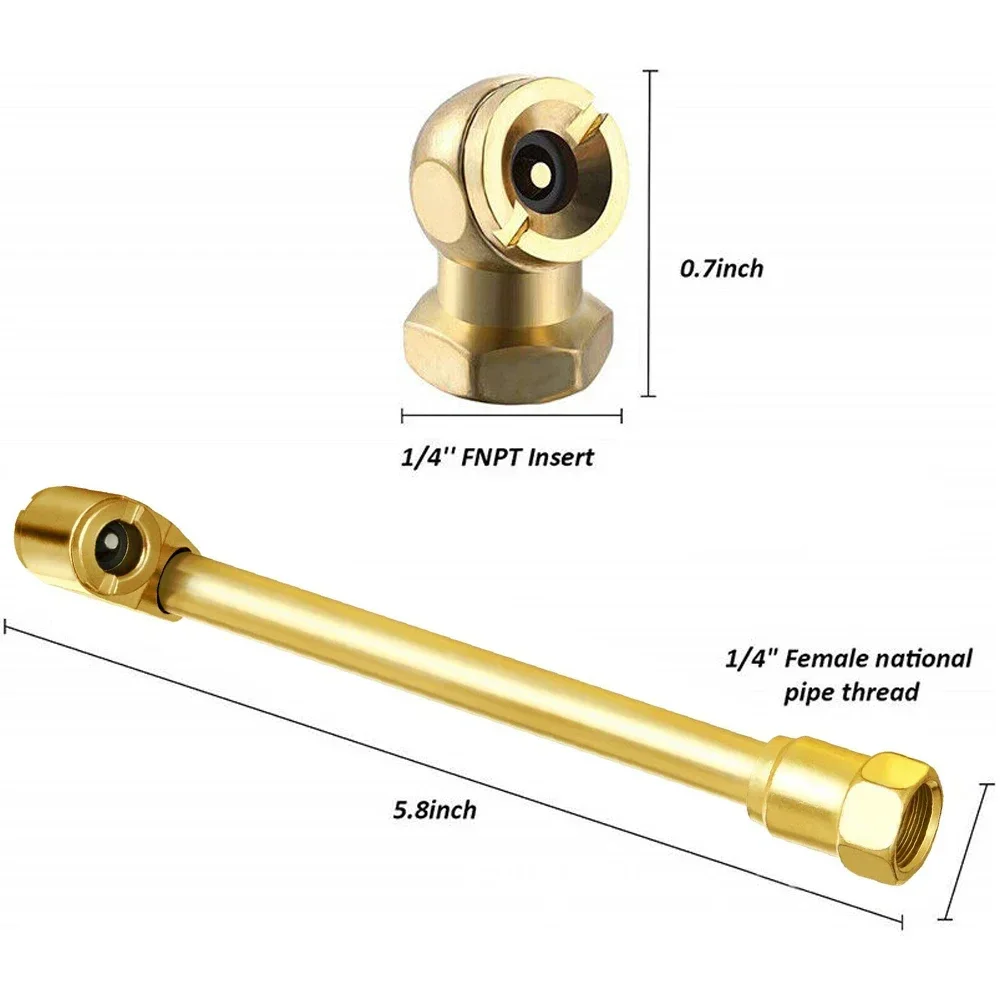 2 unids/set 1/4NPT válvula de neumático de coche Clip bomba boquilla abrazadera latón macizo conexión rápida el conector de inflado adaptador de