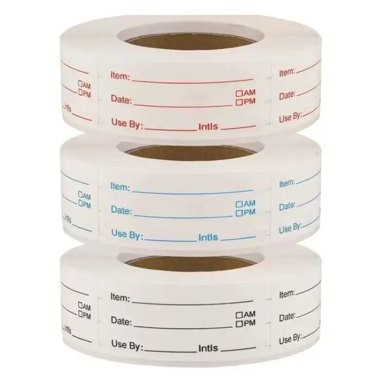 White Removable Self Adhesive Food Label Stickers Roll Date Writing Tags For Fridge Freezer Household Storage Organizer