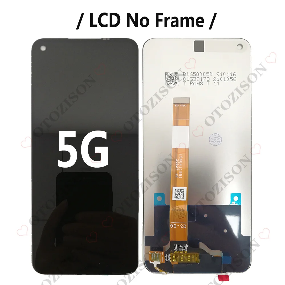 AMOLED LCD With Frame For OPPO A74 4G CHP2219 LCD A74 5G CPH2197 CPH2263 Display Screen Touch Digitizer Assembly Replacement