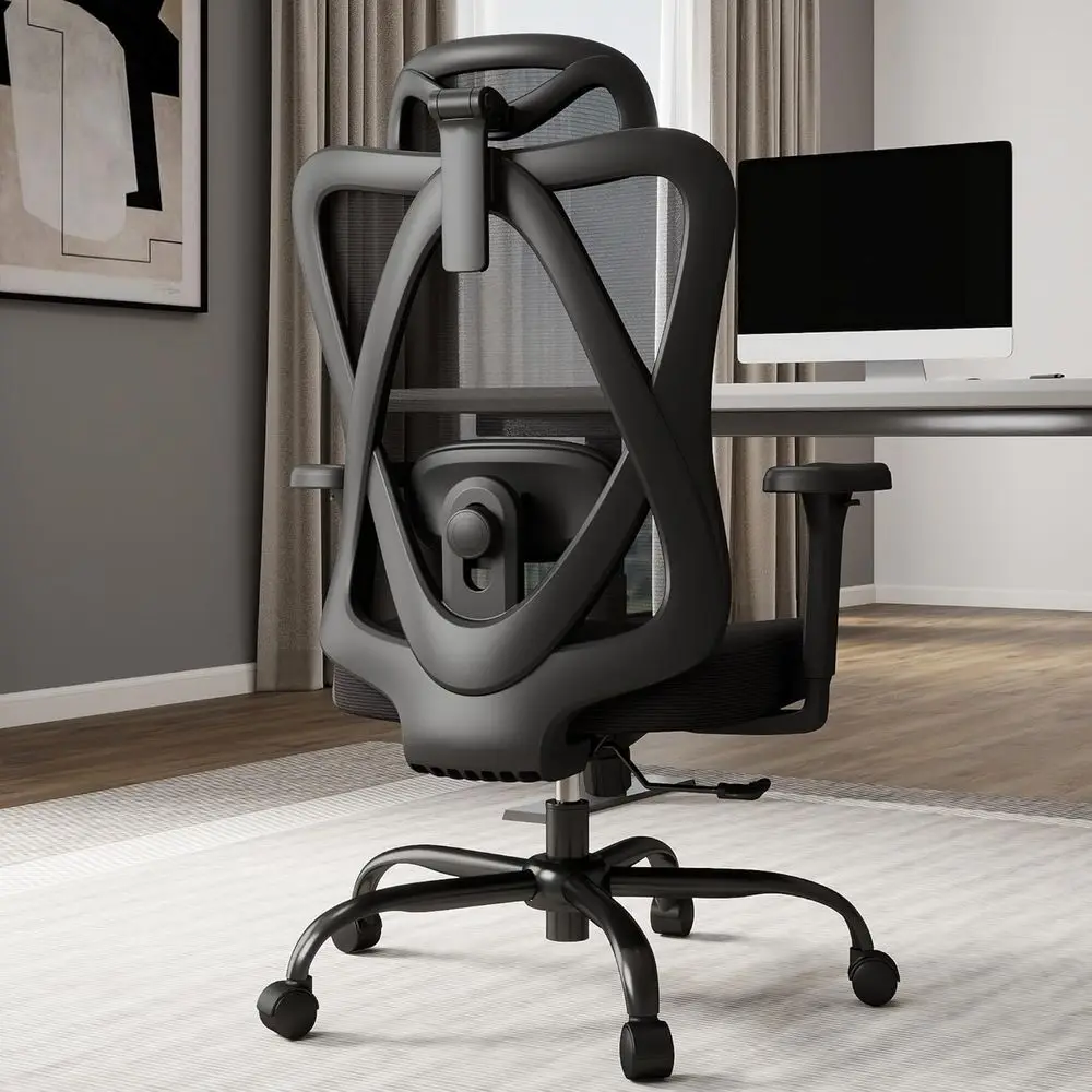 

Ergonomic High-Back Mesh Office Chair with Adjustable Lumbar Support, Armrests, 3D Armrests, 360° Swivel, and Rocking Function f