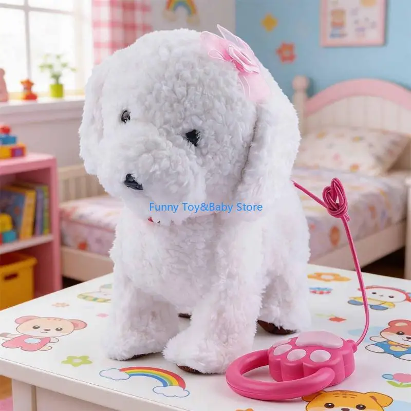 Interaktywny elektryczny mówiący zwierzak pluszowy koń lalka dla dla dzieci z łatwą do ciągnięcia smyczą Robot Animal Kids