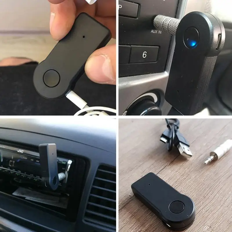 Mini MP3 USB BT V3.0 Player 3.5mm Wireless Aux To Bluetooths Adapter Bluetooths Aux Car Handsfree Kit Car Bluetooths Converter