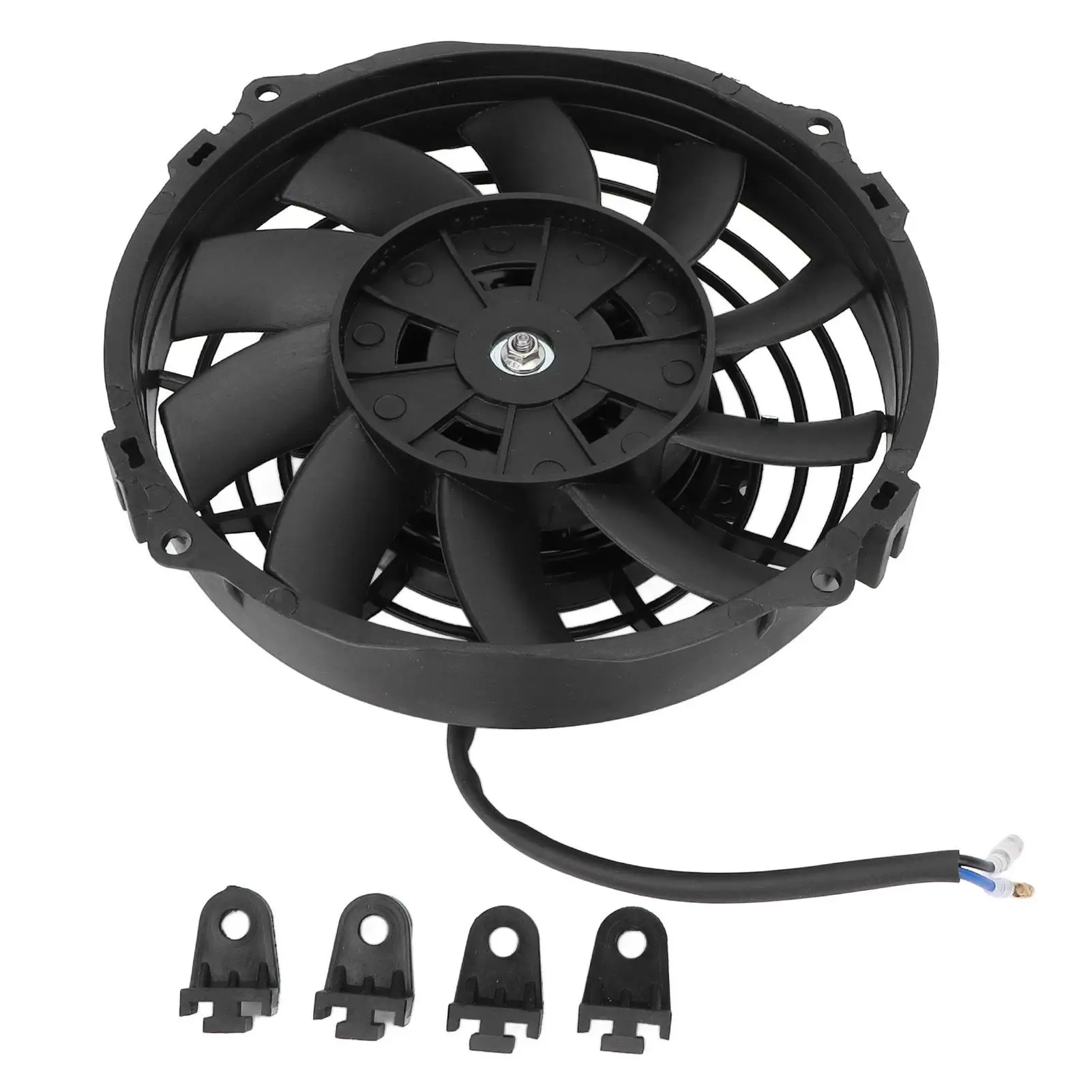 Universal 7 Electric Radiator Cooling Fan 10 Blades - 2900rpm - High Strength - Black - Efficient Heat Dissipation